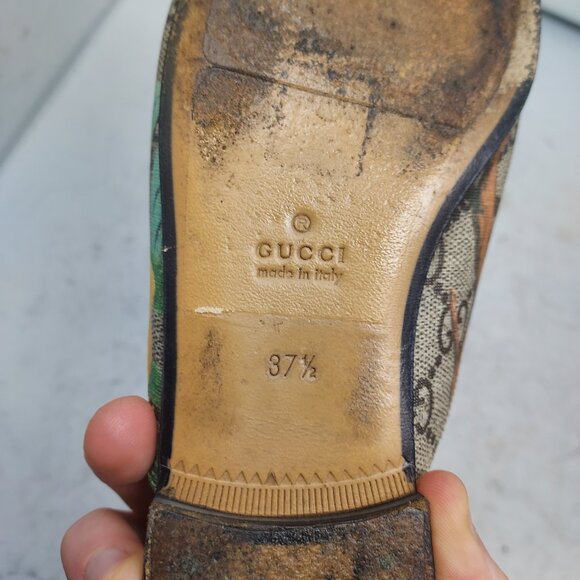 Gucci Beige Princetown Tien Motif GG Slide Loafer Slip On Mule - Picture 8 of 9